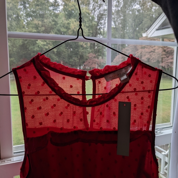 Monteau | NWT Red Sleeveless Ruffled Dress - Picture 4 of 9